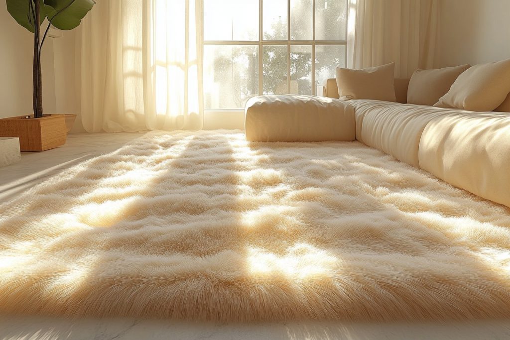 Créer une ambiance zen avec un tapis shaggy beige