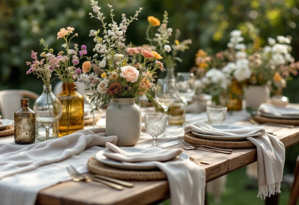 Décoration de table bohème : idées pour un dîner en plein air