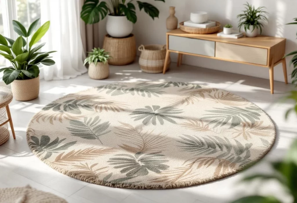 Tapis rond tropical : mettez de l’évasion dans votre déco
