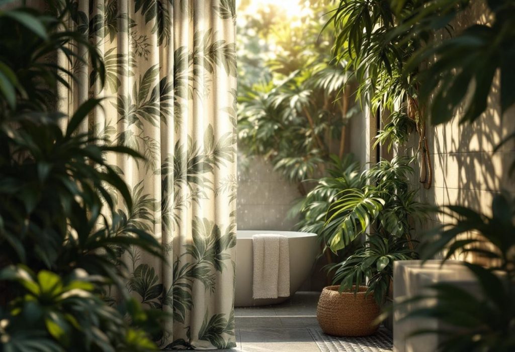 Jungle urbaine sous la douche : l’art de choisir un rideau tropical pour un effet immersif