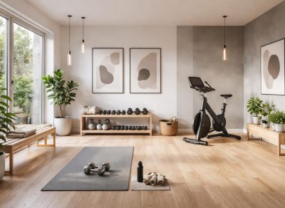 décorez votre espace gym maison avec des matériaux motivants et un design moderne pour une ambiance inspirante et fonctionnelle.