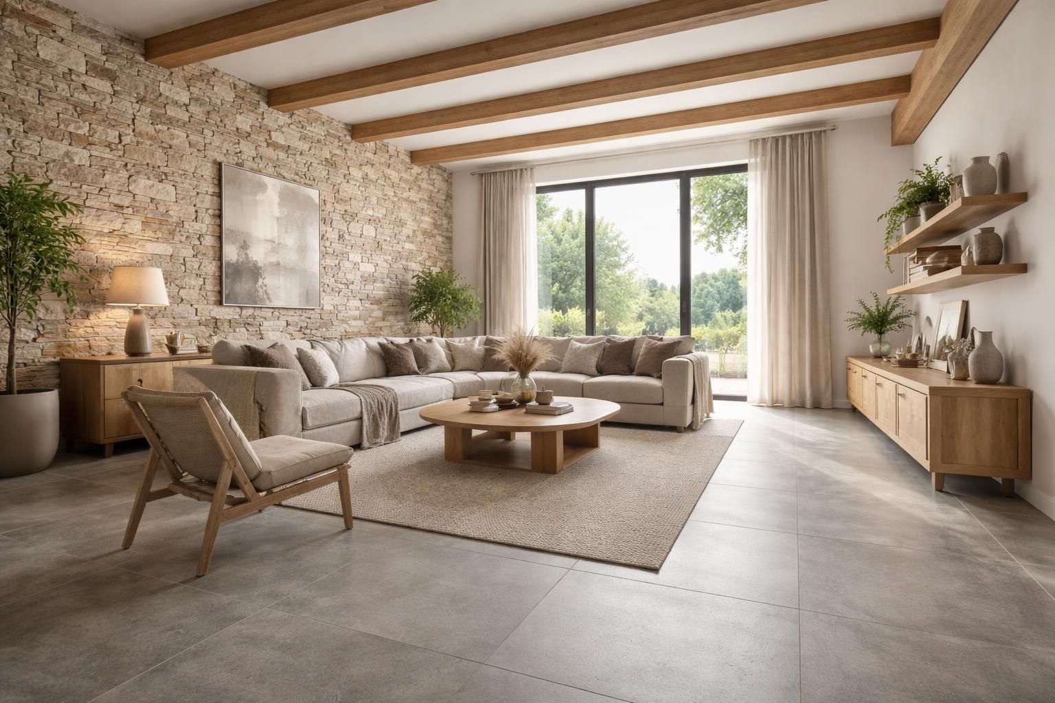 Rénover votre intérieur avec carrelage effet béton Imola, murs pierre ...